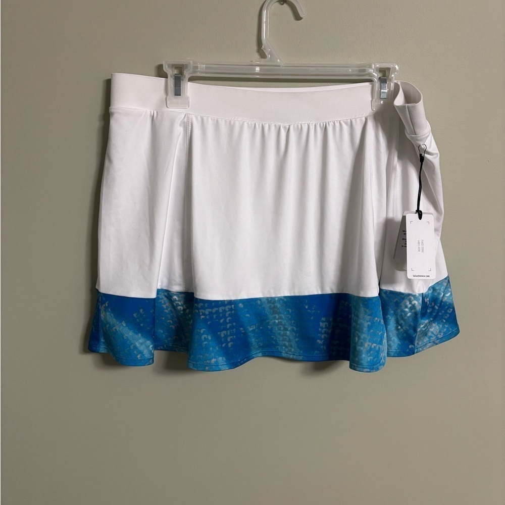 Tail White Blue Sequin Skies Tennis Athletic Skort Flounce Skirt Size XL New